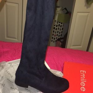 Simmi navy thigh high boots